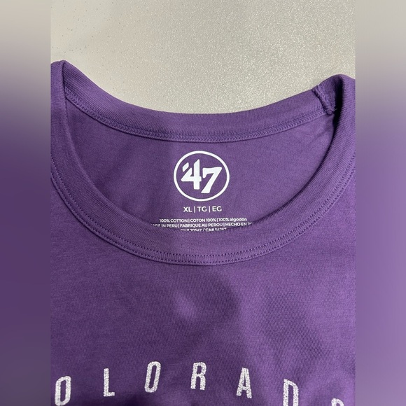 '47 Men's XL Colorado Rockies Purple Cooperstown Franklin T-Shirt NWT - Picture 4 of 9